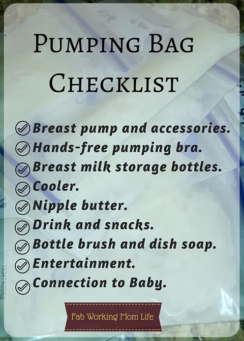 Pumping Bag Checklist for Working Moms | Fab Working Mom Life #breastfeeding #pumping #workingmom #baby #breastpump