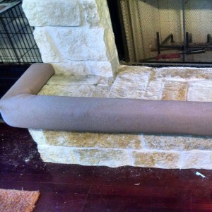 DIY Stone Fireplace Bumper #Babyproofing