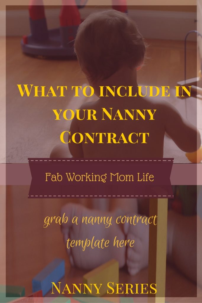 What to include in a nanny contract
