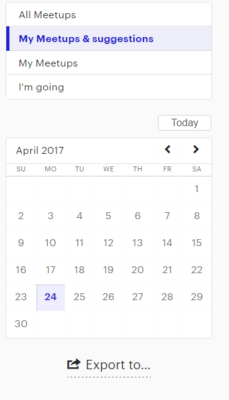 Export Meetup.com Events