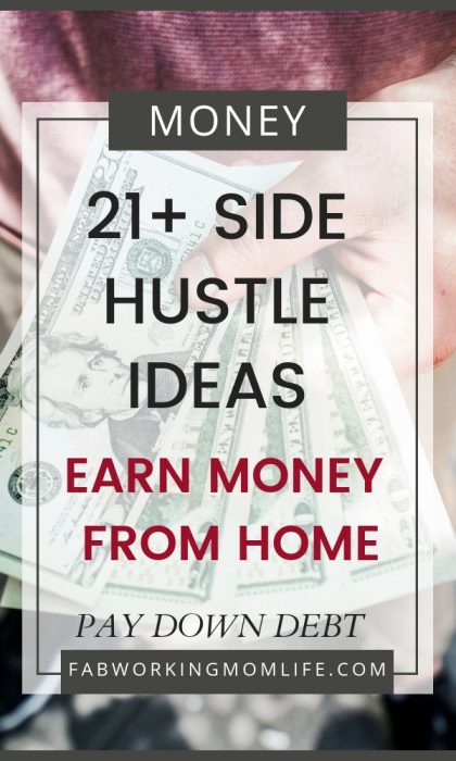 If you're wondering how to make extra money from side jobs you need to read this post! 21+ Side Hustle Ideas to earn Money from Home and Pay Down Debt
