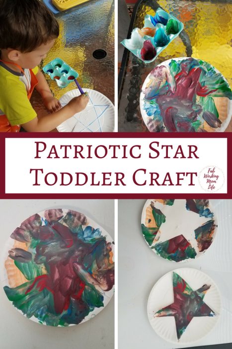 Patriotic Star Craft for Toddlers and Preschoolers | Fab Working Mom Life | #toddlers #preschoolers| parenting, motherhood, raising toddlers, raising preschoolers, teaching toddlers, teaching preschoolers, totschool, tot school