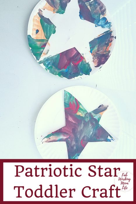 Patriotic Star Toddler Craft | Fab Working Mom Life | #toddlers #preschoolers| parenting, motherhood, raising toddlers, raising preschoolers, teaching toddlers, teaching preschoolers, totschool, tot school