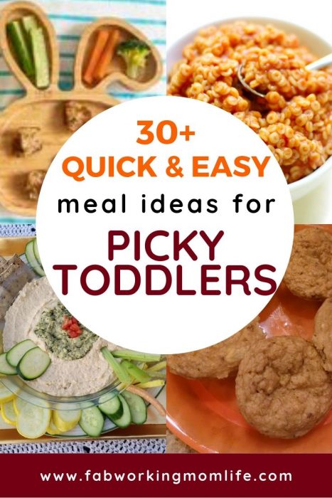 If you're searching for quick and easy toddler recipes and toddler meals for picky eaters you've got to check out this post! This roundup contains healthy toddler meal ideas as well as finger foods for toddlers and 1 year old meal ideas. Keep reading for your toddler meal plan for quick dinner ideas for toddlers! | Fab Working Mom Life #toddler #dinner #feedinglittles #feedingtoddlers #familydinner #workingmom #workingmomlife #parenting 