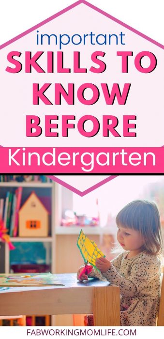 important skills to know before kindergarten