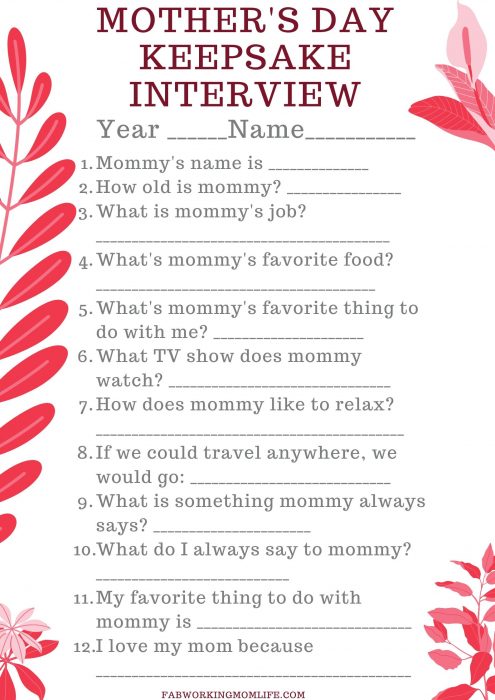 Mother's Day Keepsake Interview (1)
