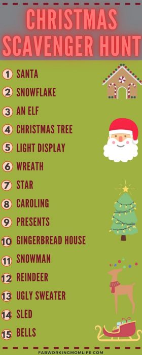 Christmas scavenger hunt printable