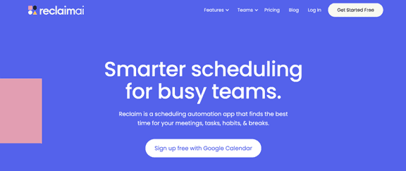Reclaim.ai calendar assistant 